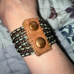 Brown and Gold Beaded Bracelet